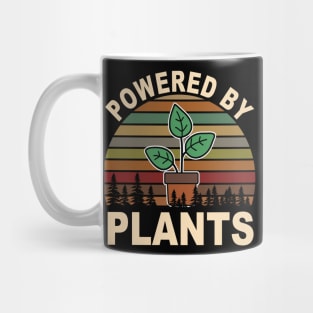 Vintage Powered By Plants Vegan Vegetarian Gift Mug